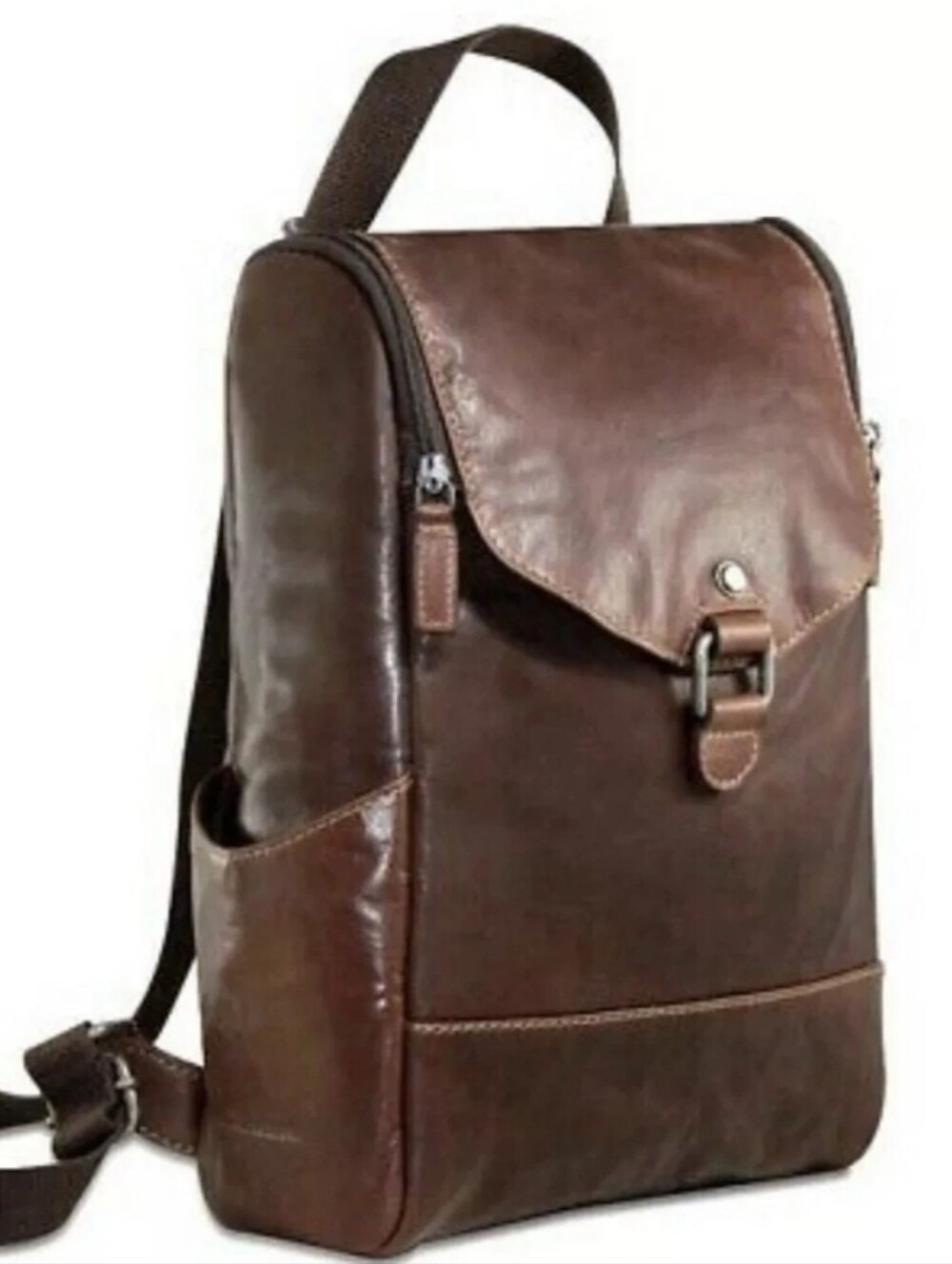 Jack Georges Convertable Leather Brown Leather Backpack - Functional Urban Carry